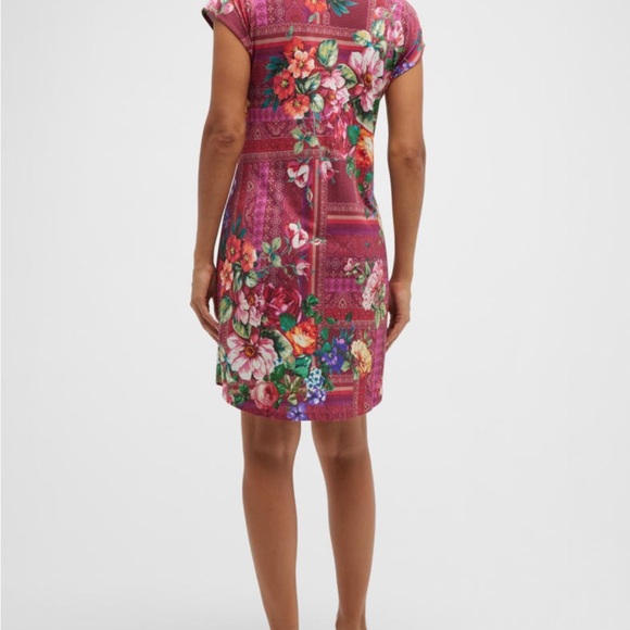 Johnny Was Bethia Pink Floral Cap sleeved SOLD OUT Dress - Picture 3 of 6